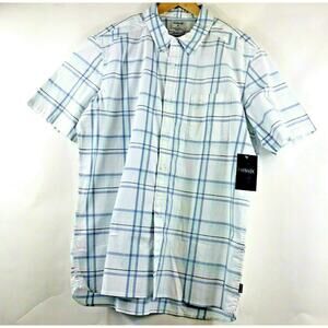 Hurley Shirt FRANKIE STRETCH Mens Medium Woven Short Sleeve Button Pullover NEW